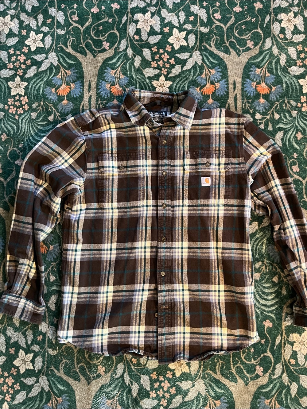 Carhartt Plaid Flannel Button-Down Work Shirt
